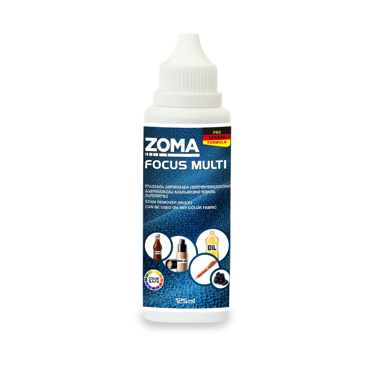 Zoma Focus Multi - სხვადასხვა ტიპის ლაქების ამომყვანი საშუალება, 125 მლ - FM0125